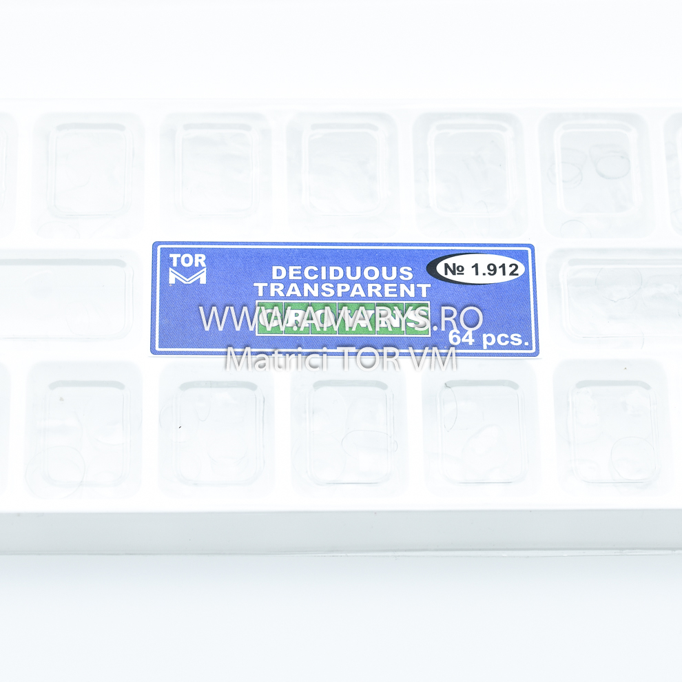 Kit Coroane Transparente Celuloid Dinti Temporari 64buc