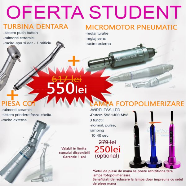 Set piese mana + lampa fotopolimerizare